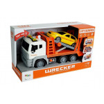 Odťahovacie vozidlo s autom 1:12 - bielo-oranžové